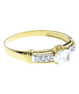 Gold ring with cubic zirconia 8k
