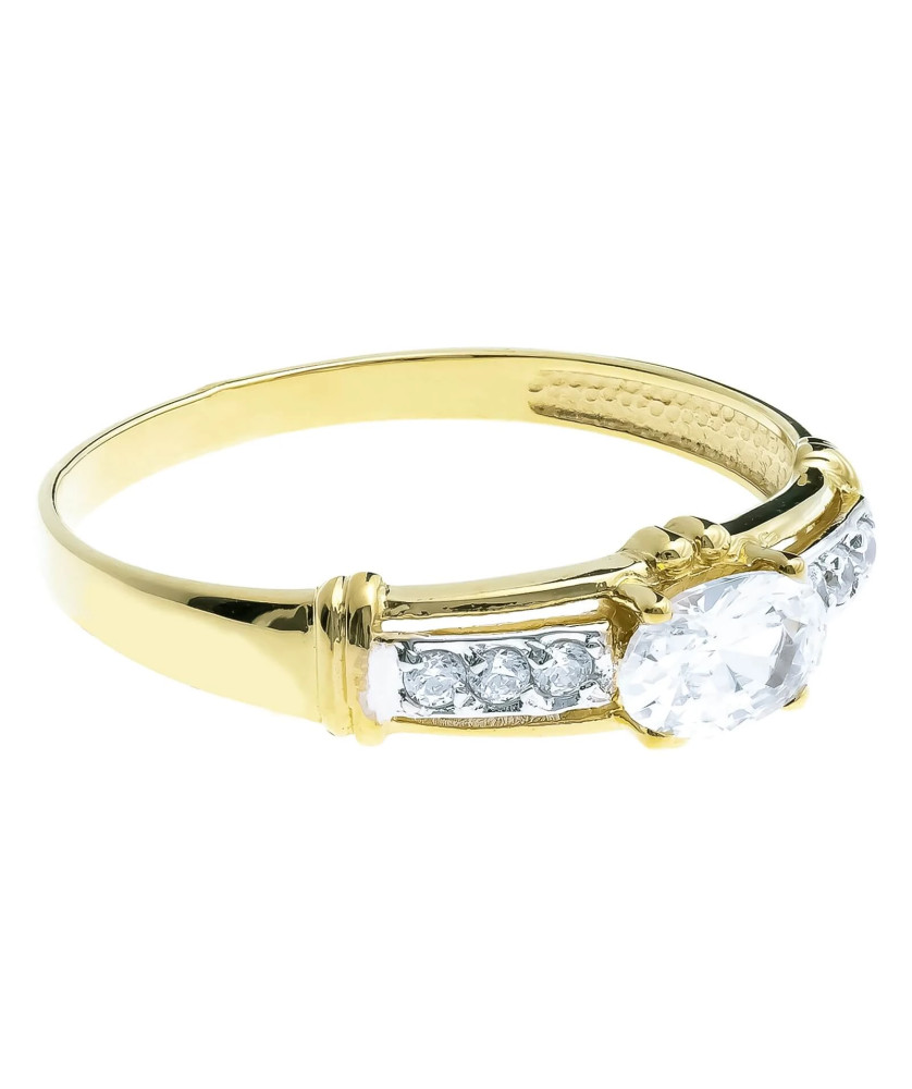Gold ring with cubic zirconia 8k