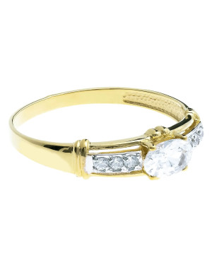 Gold ring with cubic zirconia 8k
