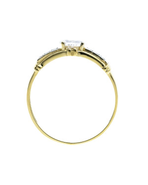 Gold ring with cubic zirconia 8k