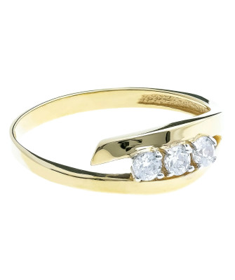 Ring 8k white stones classic