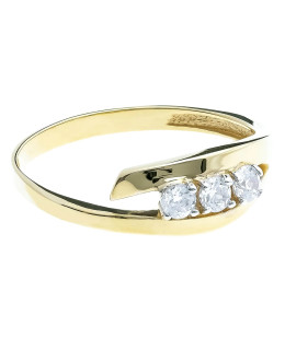 Ring 8k white stones classic