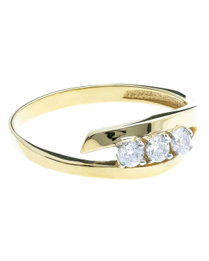 Ring 8k white stones classic