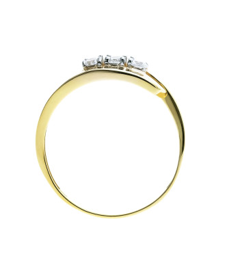 Ring 8k white stones classic