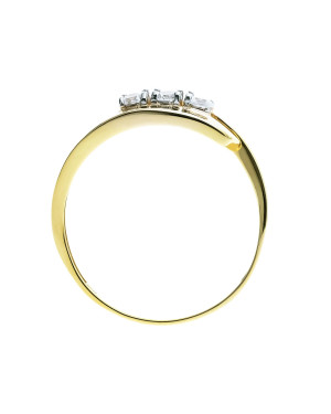 Ring 8k white stones classic