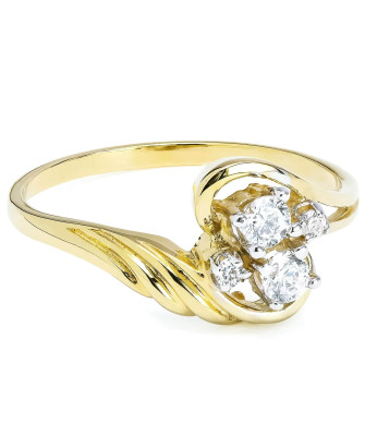 Gold ring with cubic zirconia 8k