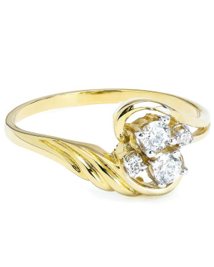 Gold ring with cubic zirconia 8k