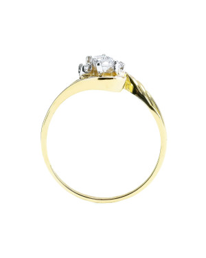 Gold ring with cubic zirconia 8k