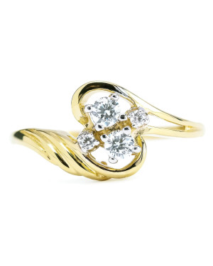 Gold ring with cubic zirconia 8k