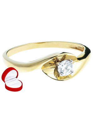 Gold ring 8k white stone