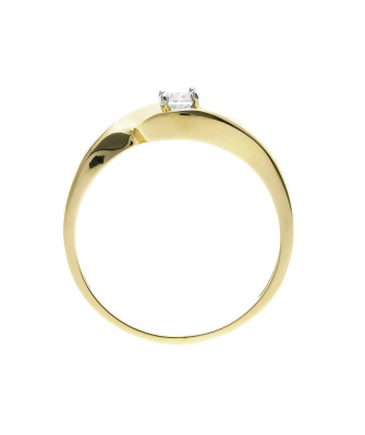 Gold ring 8k white stone