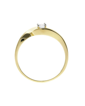 Gold ring 8k white stone