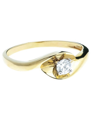 Gold ring 8k white stone