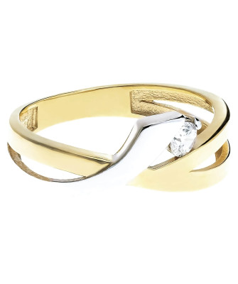 Ring 8k interwoven two colors of gold