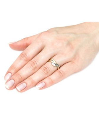 Ring 8k interwoven two colors of gold