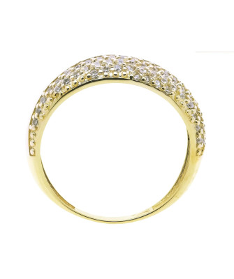 Thick gold ring with cubic zirconia