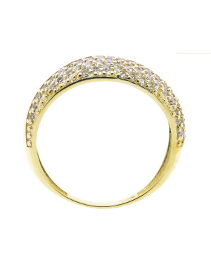 Thick gold ring with cubic zirconia