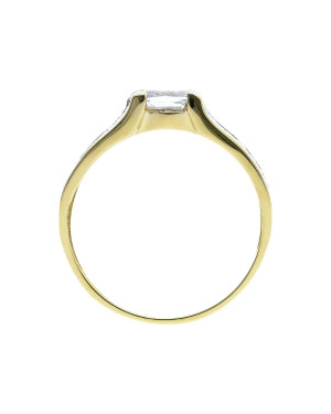 Engagement ring 8k with hearts white stone