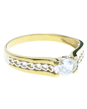 Engagement ring 8k with hearts white stone