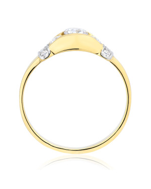 Golden ring 8k classic white stones