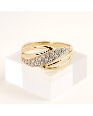 Ring with stones interwoven pattern 8k