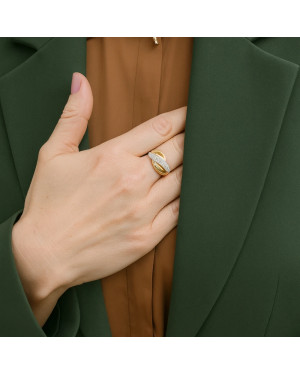 Ring with stones interwoven pattern 8k