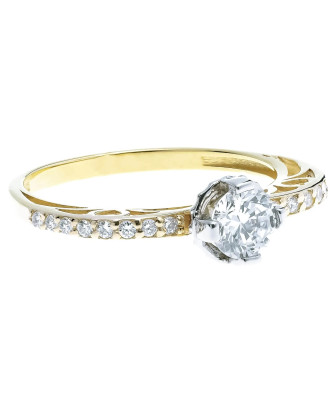 Gold filigree engagement ring with zirconia