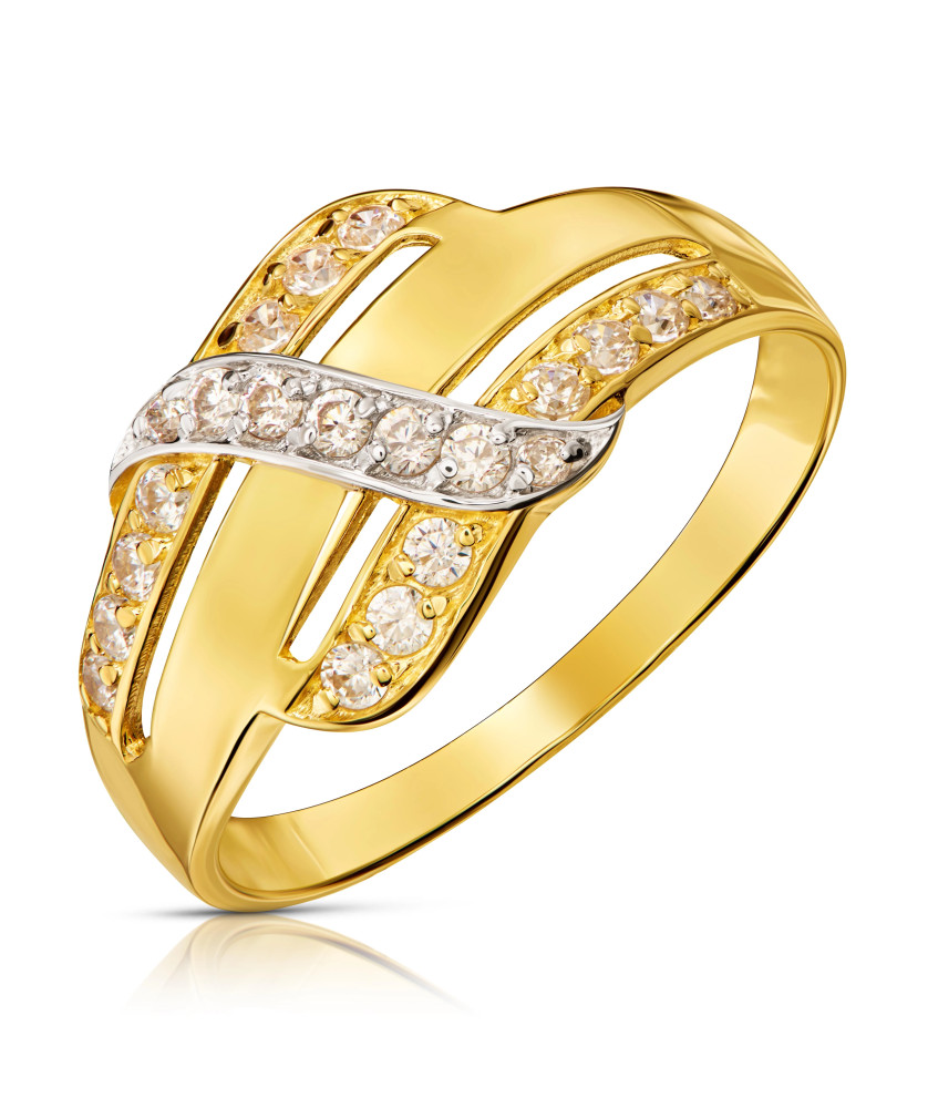 Wide ring interwoven pattern zirconia 8k