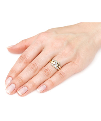 Wide ring interwoven pattern zirconia 8k