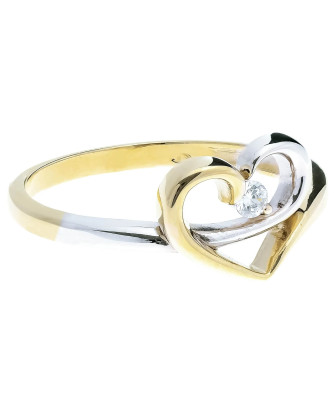 Engagement ring intertwined heart 8k