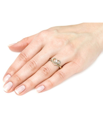 Engagement ring intertwined heart 8k