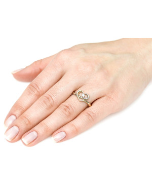 Engagement ring intertwined heart 8k