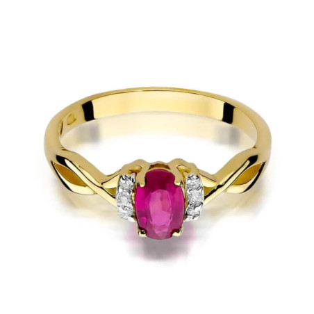 Gold ring with diamond EY-19 ruby ​​| GoldJewellery