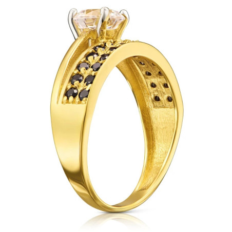 Gold ring WHITE STONES P3.1600c | GoldJewellery