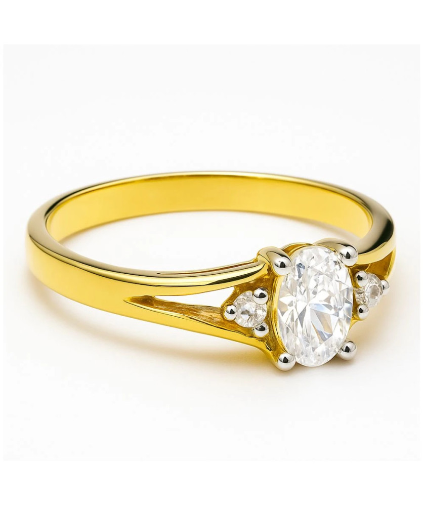Gold ring with large cubic zirconia stone