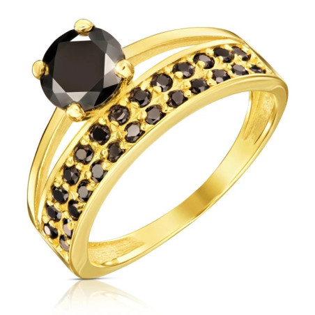 Gold ring BLACK STONES P3.1600cc| GoldJewellery