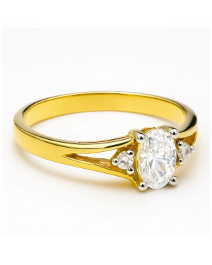 Gold ring with large cubic zirconia stone