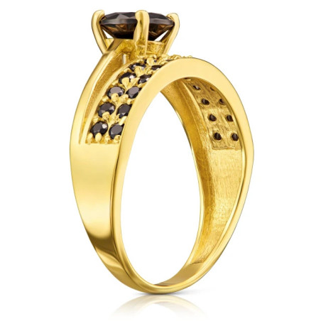 Gold ring BLACK STONES P3.1600cc| GoldJewellery