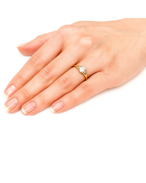 Gold ring with large cubic zirconia stone