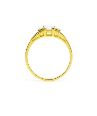 Gold ring with large cubic zirconia stone