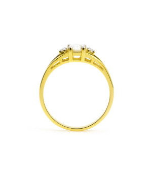 Gold ring with large cubic zirconia stone