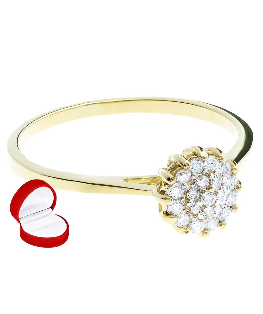 Engagement ring zirconia flower