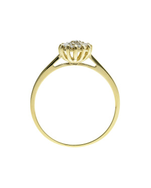 Engagement ring zirconia flower