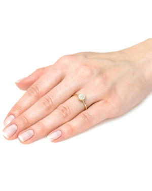 Engagement ring zirconia flower