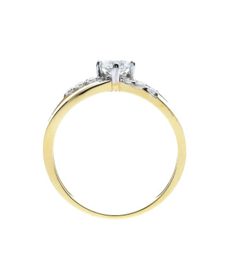 8k Gold Split Shank Ring with Cubic Zirconia