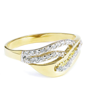 Wide gold ring zirconia 8k