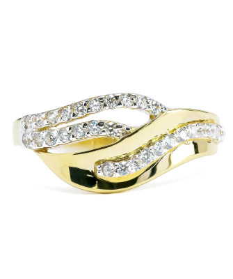 Wide gold ring zirconia 8k