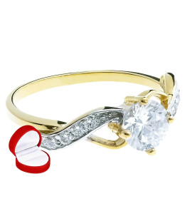 Engagement ring large stone cubic zirconia