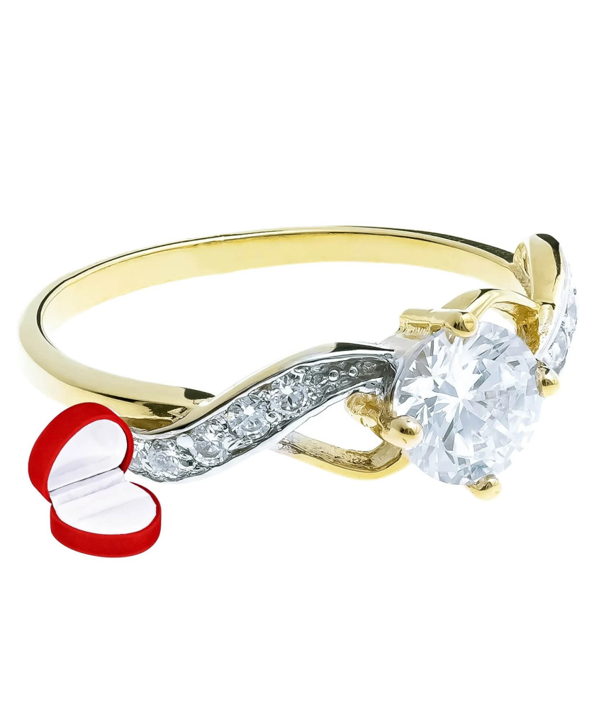 Engagement ring large stone cubic zirconia