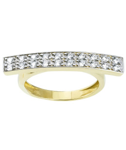 Gold ring 8k unusual shape with stones